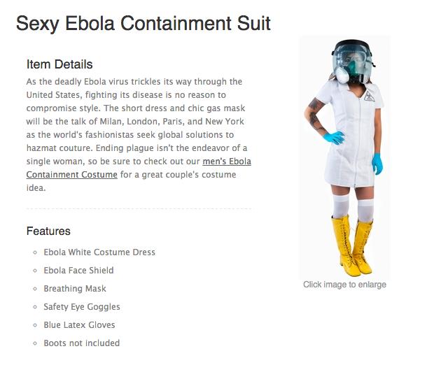 Sexy Ebola Costume Costume da infermiera sexy alle prese con l'Ebola