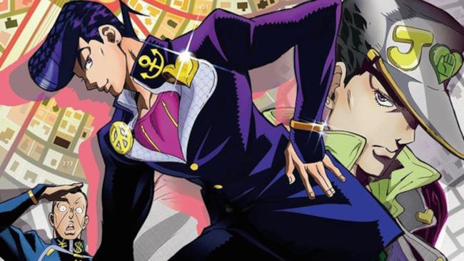 Josuke e i suoi alleati in un'immagine del famoso anime Josuke si prepara ad affrontare nuove bizzarre avventure