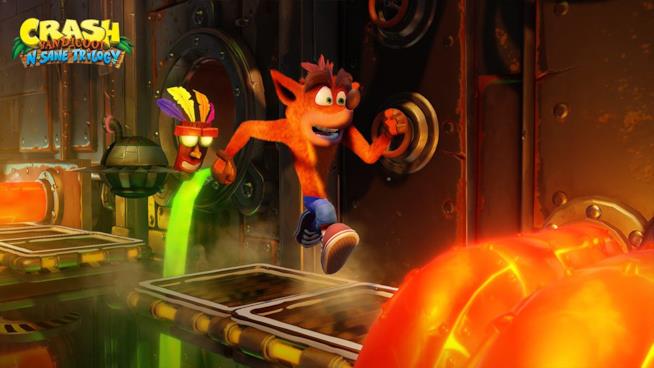 Crash in azione in Crash Bandicoot