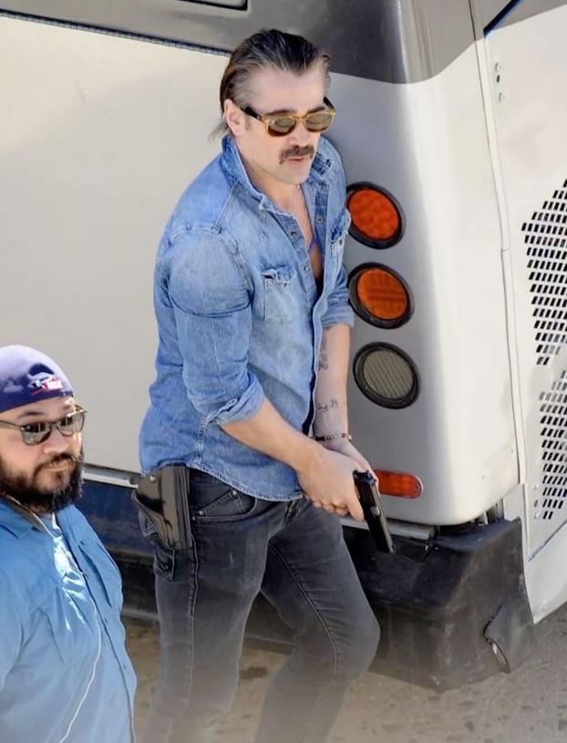 Colin Farrel sul set di True Detective