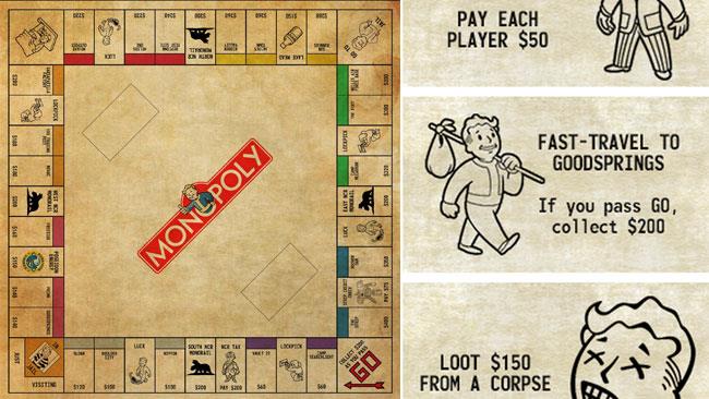 Il Monopoly di Fallout: New Vegas creato da un fan Il tabellone e le carte del Monopoly di Fallout: New Vegas
