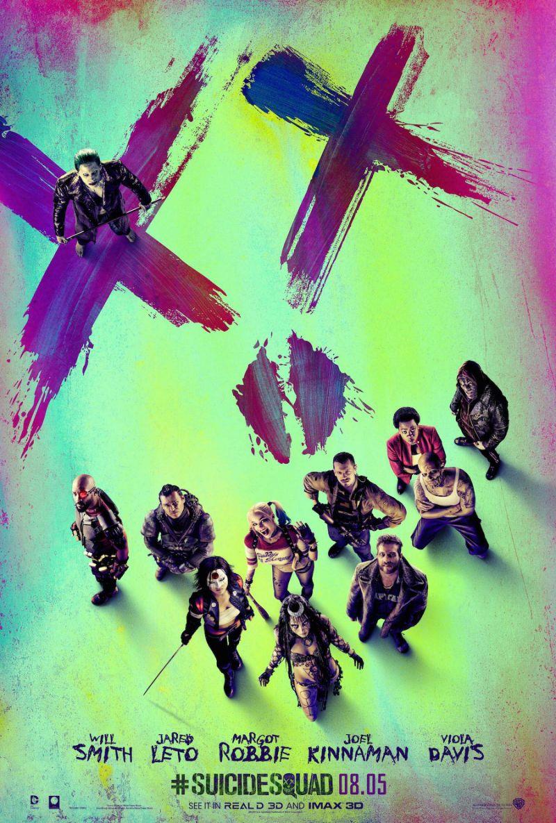 Il poster live-action di Suicide Squad con la squadra al completo