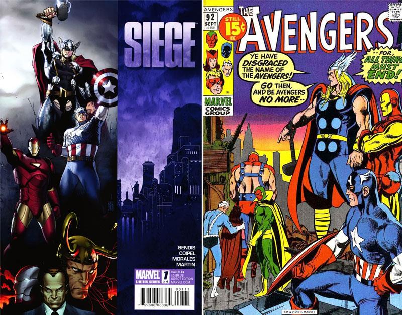 Le cover di Siege e degli Avenger