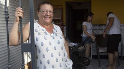 Juana Escudero sorridente