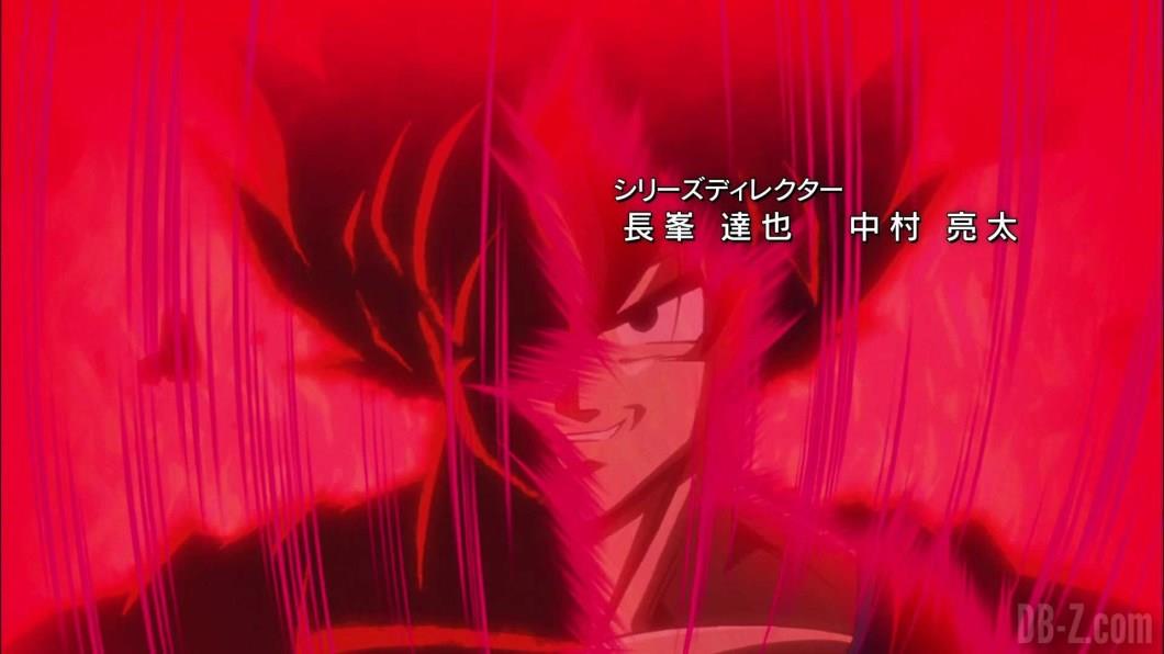 Primo piano di Goku durante la trasformazione