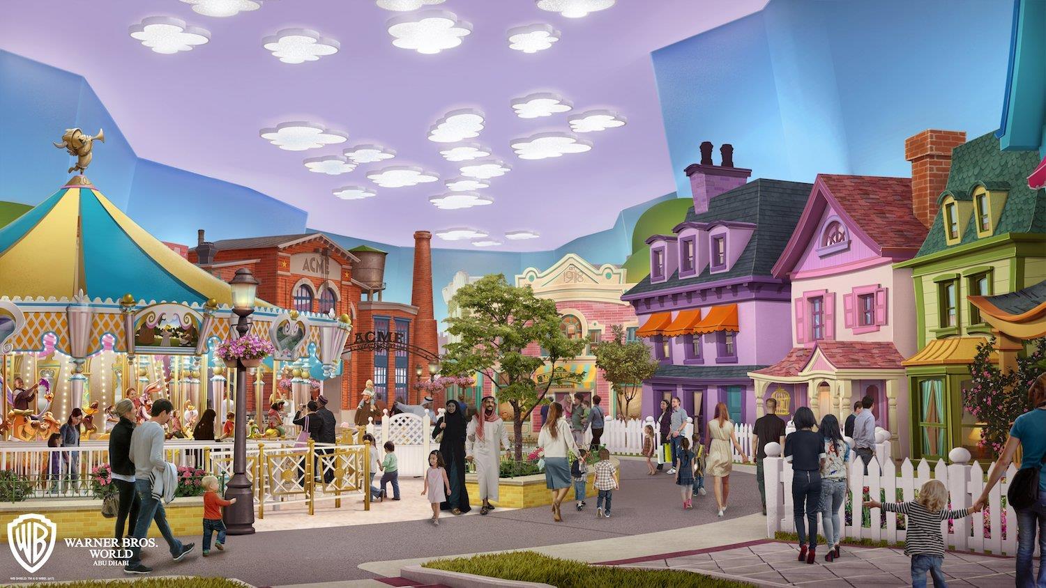 una vista sul cartoon junction al Warner Bros World Abu Dhabi