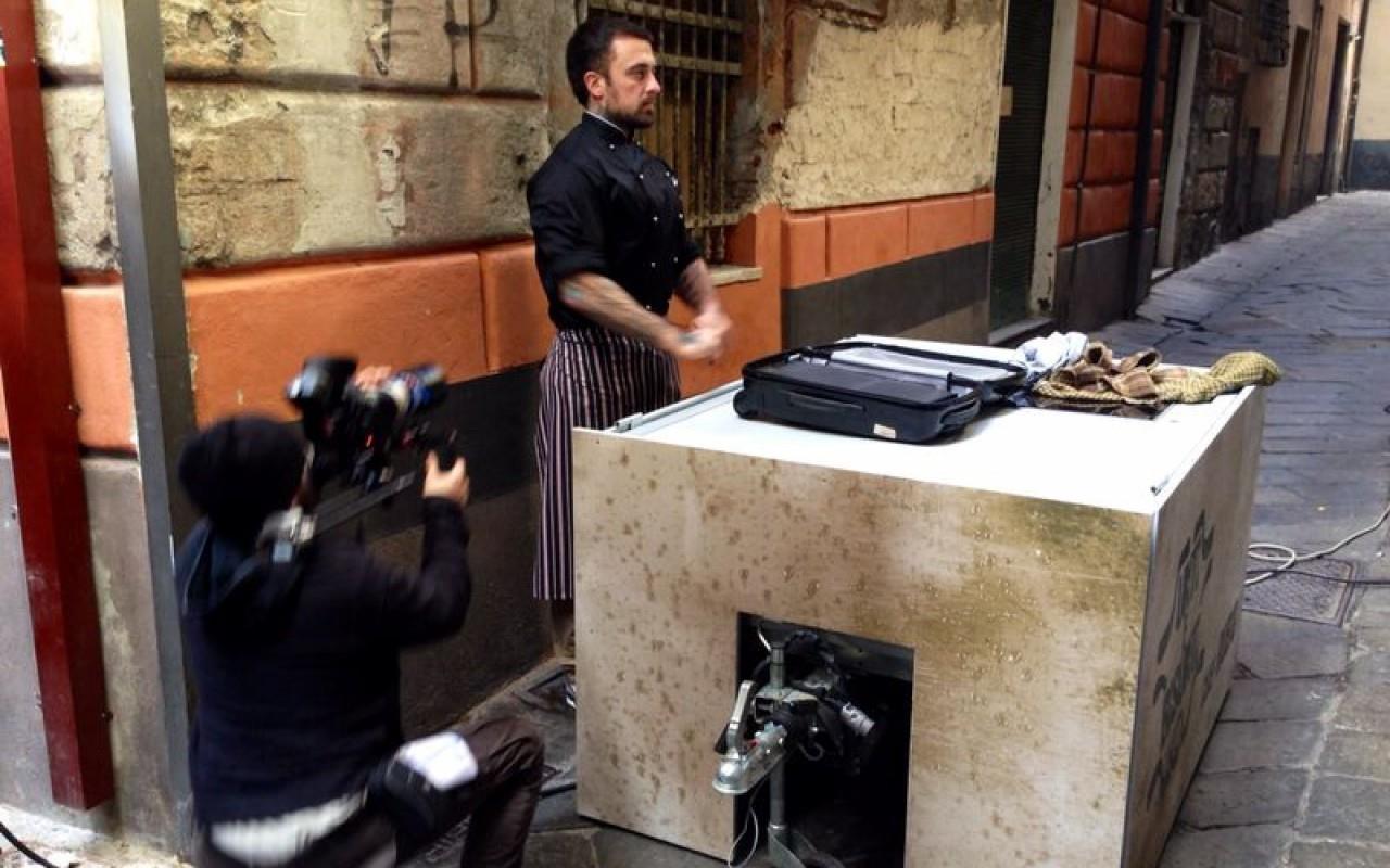 Rubio cucina in un carugio di genova