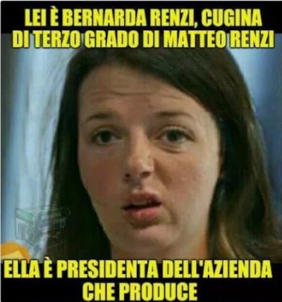 Il meme diffuso con Bernarda Renzi