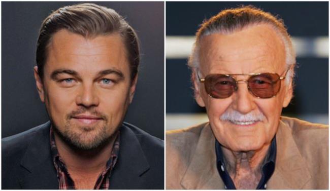 Leonardo DiCaprio e Stan Lee DiCaprio, a sinistra, e Lee, a destra.