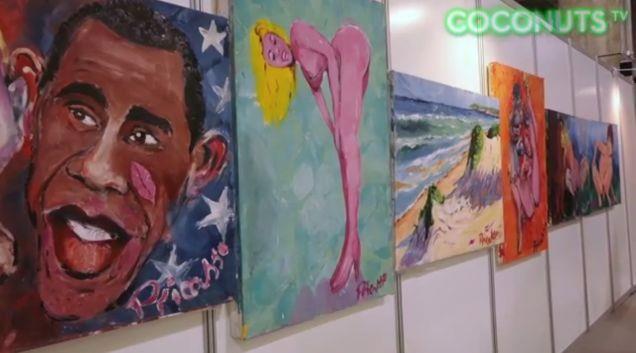 Barack Obama: uno dei ritratti di celebrità di Pricasso
