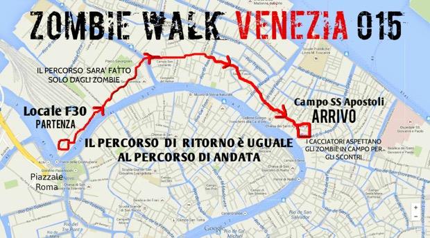 Percorso della Zombie Walk di Venezia