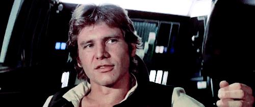 Harrison Ford in una scena di Star Wars nel '77