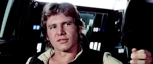 Harrison Ford in una scena di Star Wars nel '77