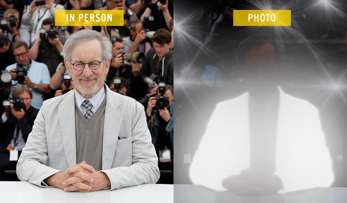 La giacca della collezione anti-paparazzi in condizioni normali e con flash