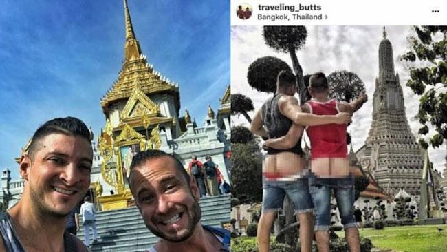 Arrestati per aver disonorato un tempio buddista coi loro sederi I 2 turisti americani