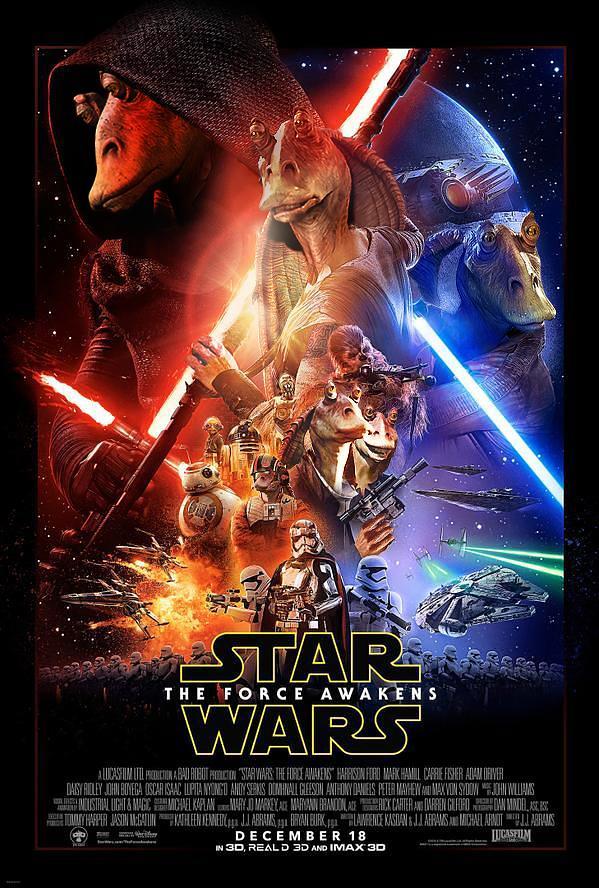 Jar Jar Binks prende il suo posto nella locandina ufficiale di Star Wars 7