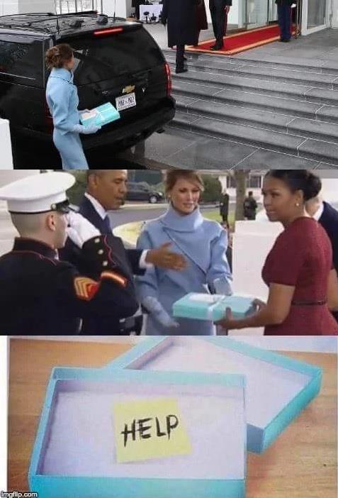 Meme di Melania Trump sul reaglo a Michelle Obama