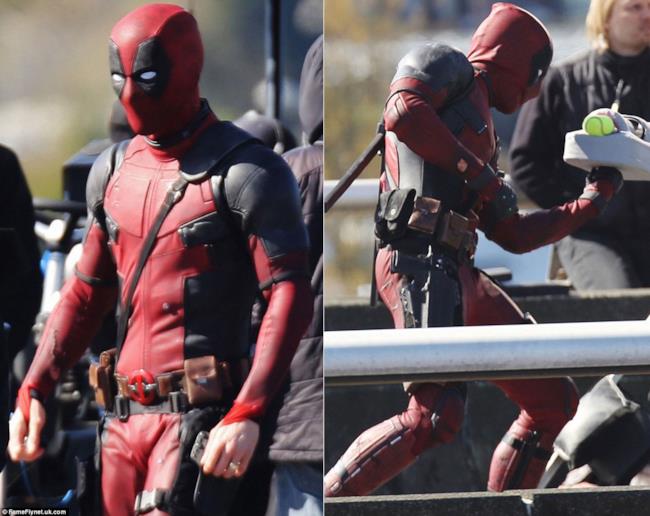 Ryan Reynolds sul set di Deadpool