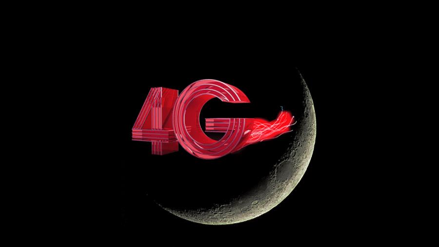 La scritta 4G sovrapposta alla Luna