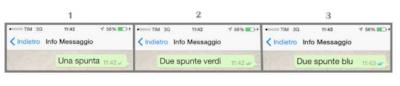 Le tre fasi di arrivo di un messaggio su WhatsApp