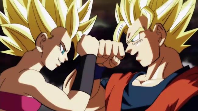 Dragon Ball Super, Goku diventa Super Saiyan 3 contro Caulifla e Kale Goku contro Caulifla