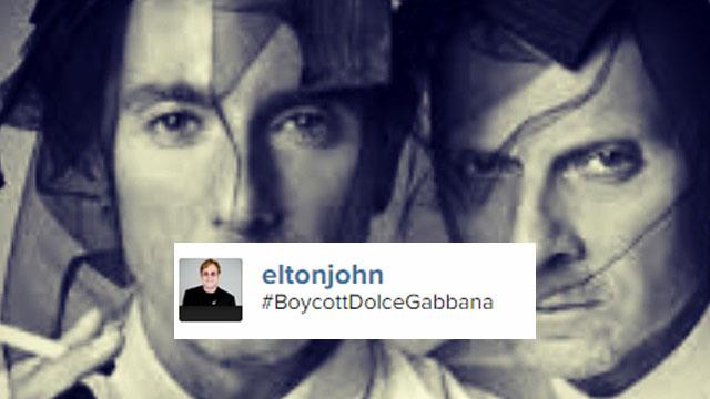 #BoycottDolceGabbana: Elton John contro Dolce e Gabbana Dolce & Gabbana nell'immagine usata da Elton John