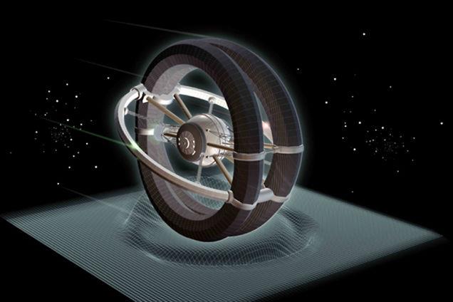 Concept di navicella spaziale con motore a curvatura