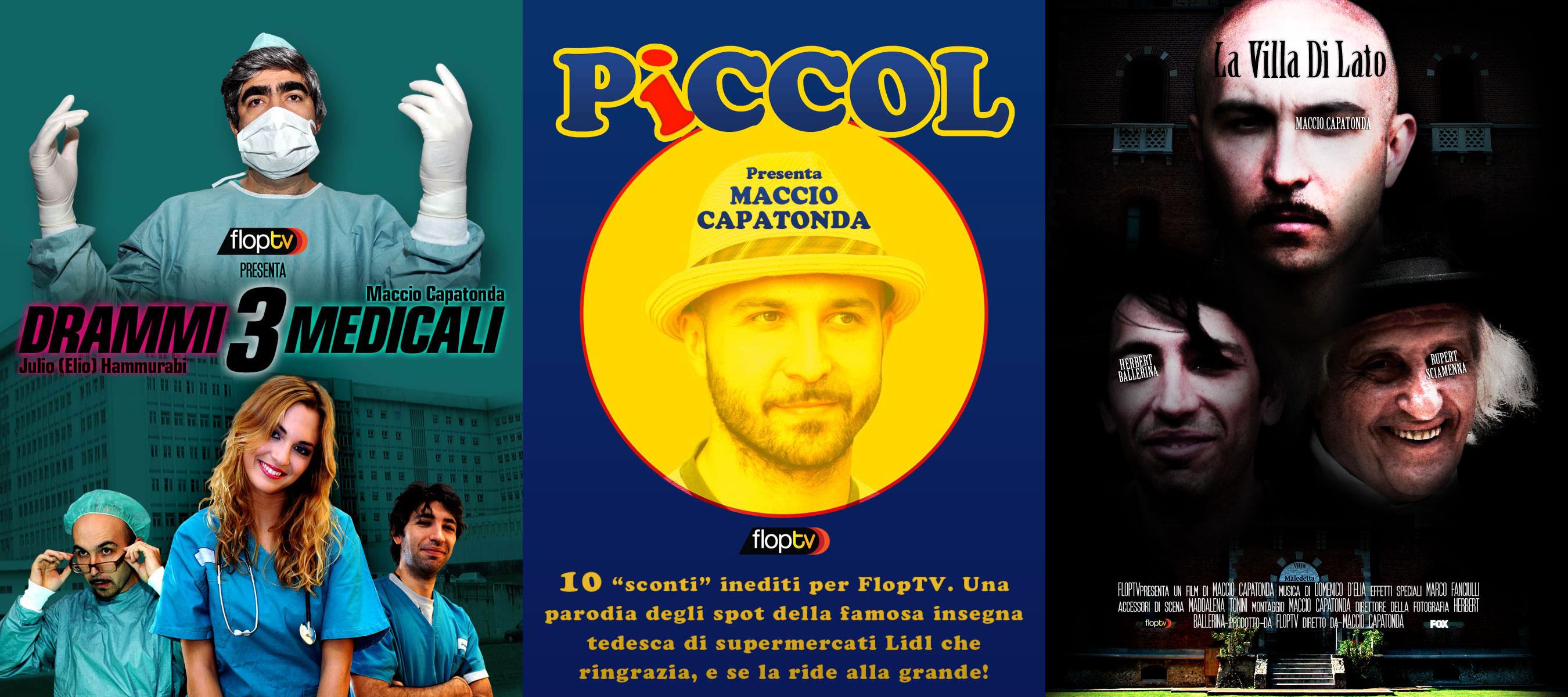 Le locandine delle serie di Maccio Capatonda