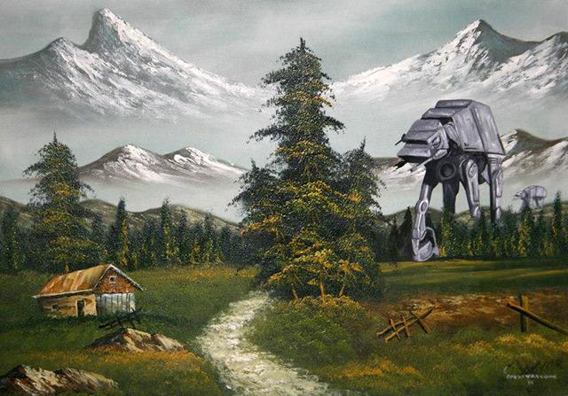 AT-AT dipinto in un quadro