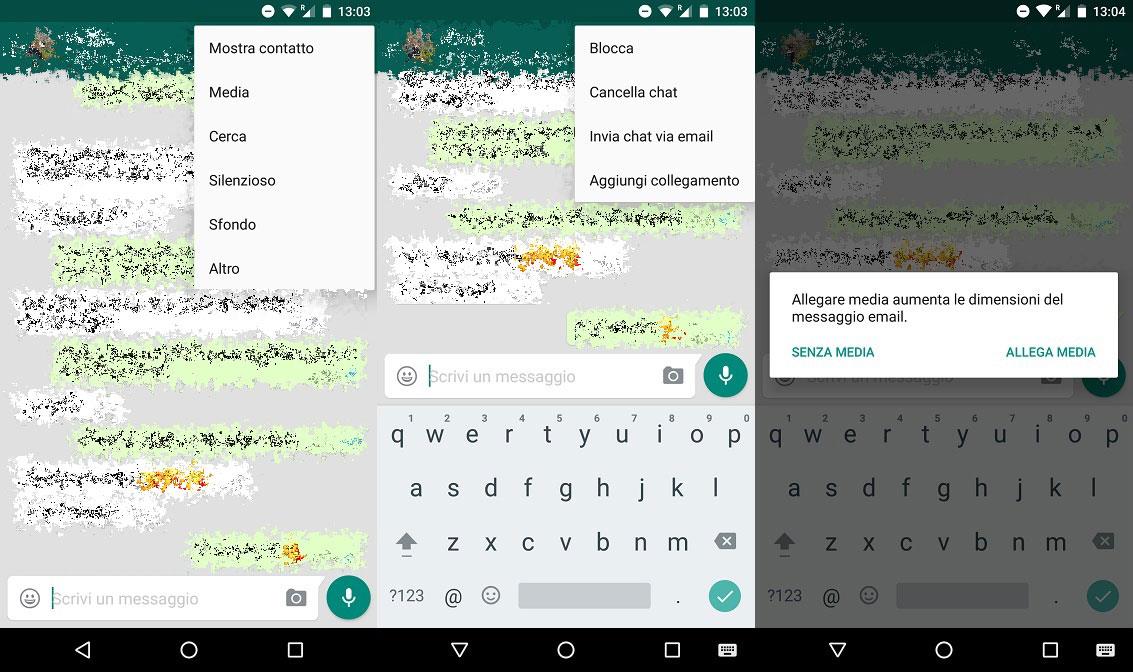 Trucchi WhatsApp - Spedire via mail una conversazione