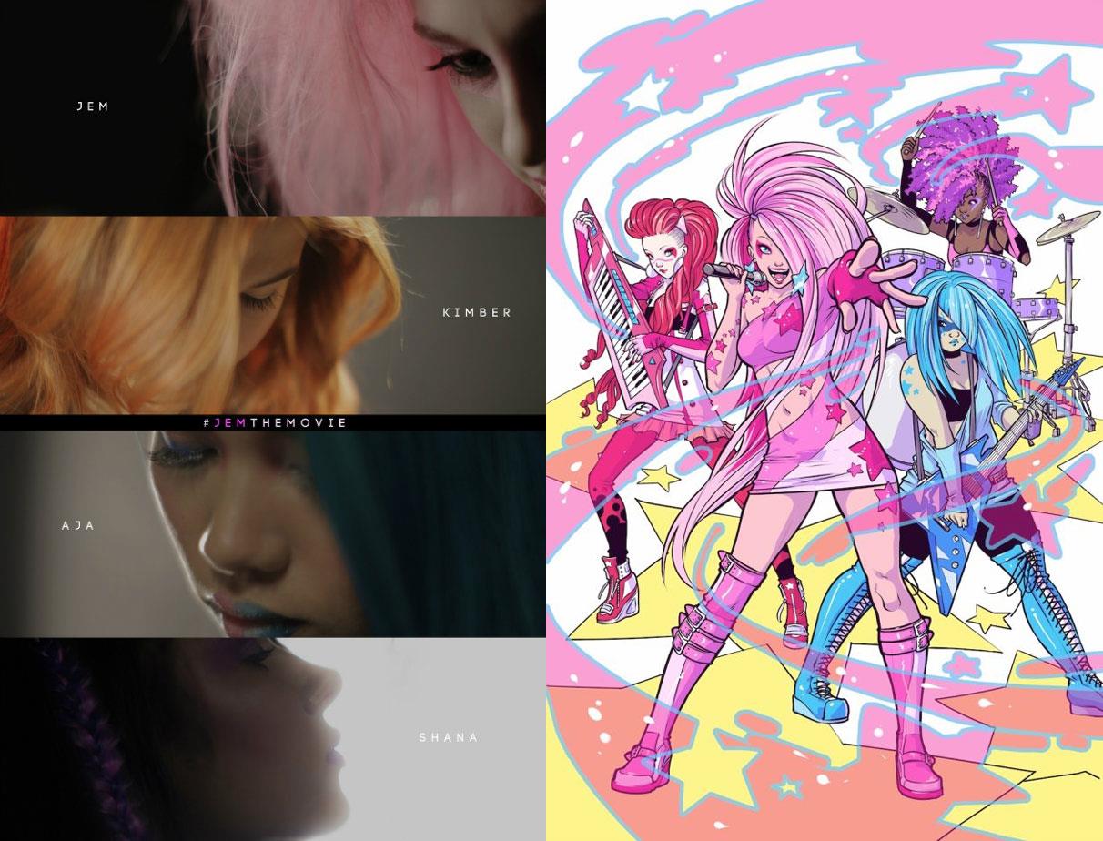 Locandina del film e copertina del primo numero di Jem e Le Holograms