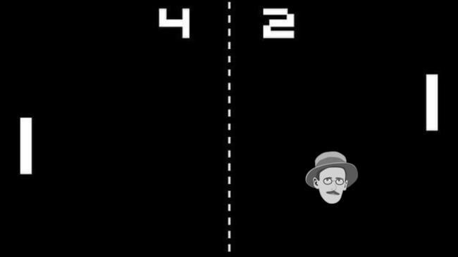 Joycestick: il videogioco ispirato all'Ulisse di James Joyce Il volto di James Joyce usato come pallina per il videogioco Pong