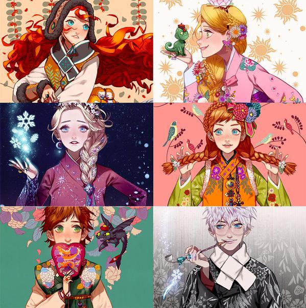 I personaggi Dreamworks e Disney dell'artista coreano Byajae