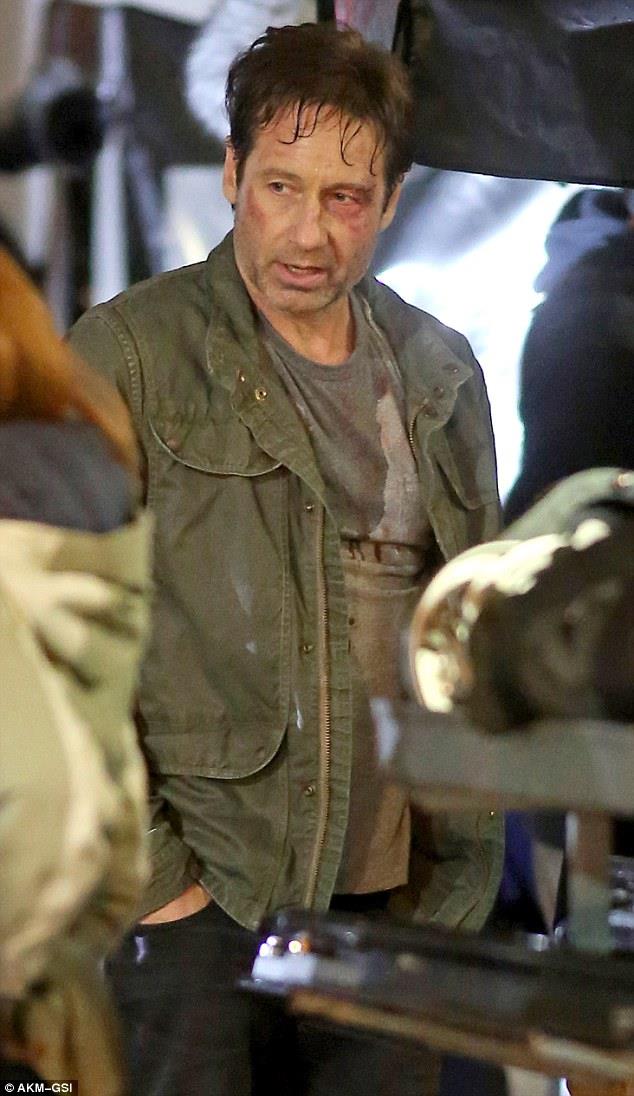 David Duchovny sul set di X-Files