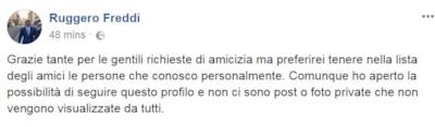La risposta di Ruggero alle richieste di amicizia