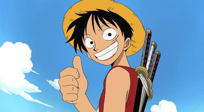 Il protagonista della saga di One Piece che sorride