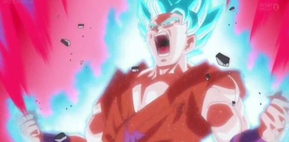 Goku Super Saiyan Blue corredato di Kaioken livello 20