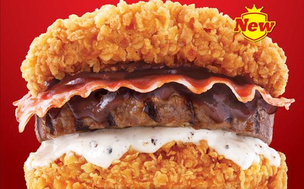 Panino Zinger Double Down King di KFC