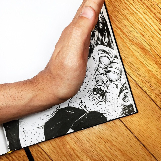 Il disegnatore schiaccia il suo personaggio