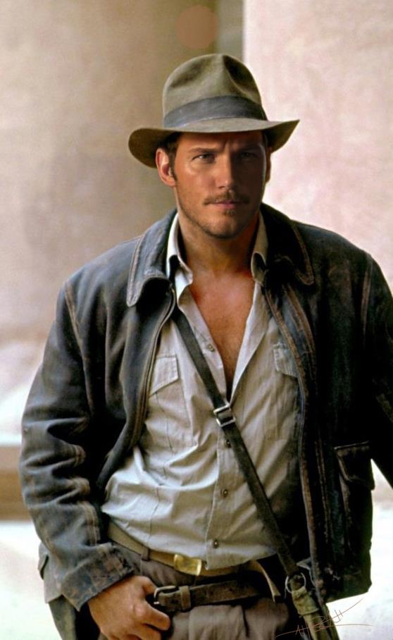 Fanart di Chris Pratt nei panni di Indiana Jones fatta da Rahzzah