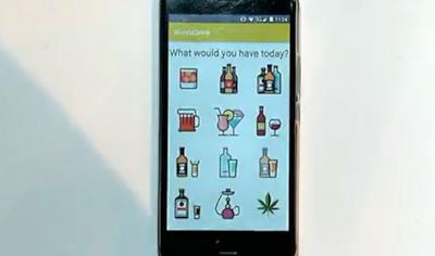 Il menu principale dell'app per bere insieme