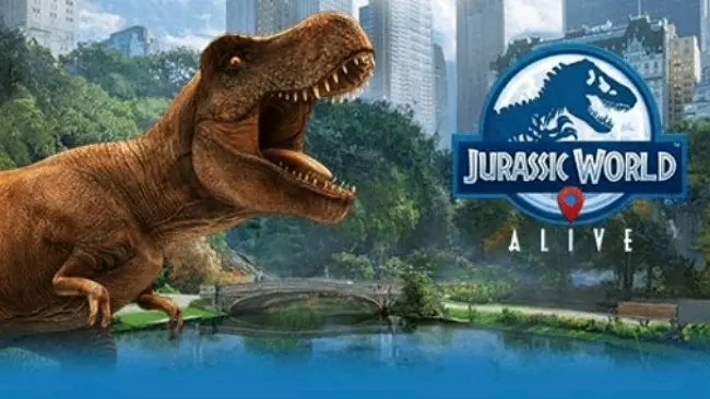 Il logo del videogioco e un T-Rex L'immagine promozionale del titolo