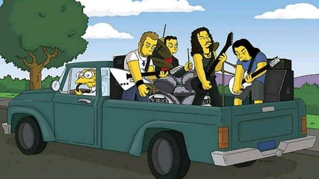 I Metallica ne I Simpson Lo screenshot di una puntata della serie animata