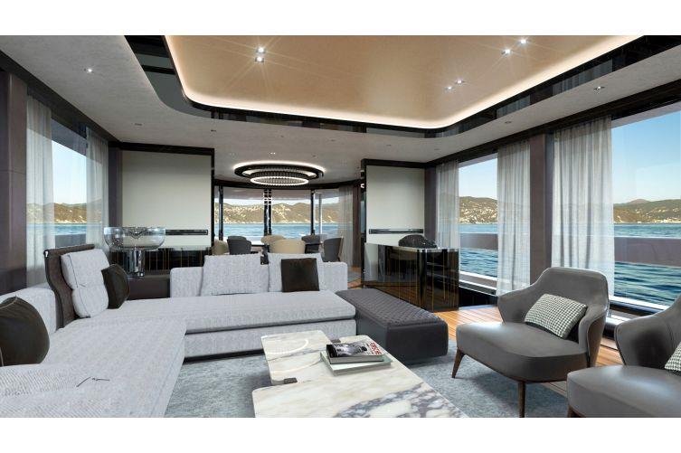 Una delle cabine del nuovo superyacht Porsche