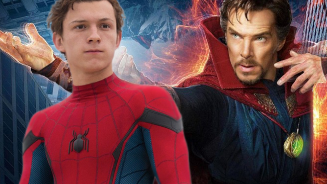 Benedict Cumberbatch non vuole che Tom Holland spoileri Infinity War! Tom Holland e Benedict Cumberbatch in posa nelle locandine dei loro rispettivi film.