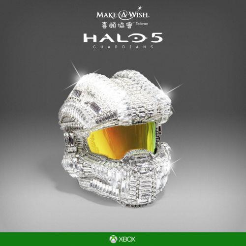 HALO 5: SWAROVSKI CRYSTAL MASTER CHIEF HELMET FOR SALE, BENEFITS MAKE-A-WISH FOUNDATION
