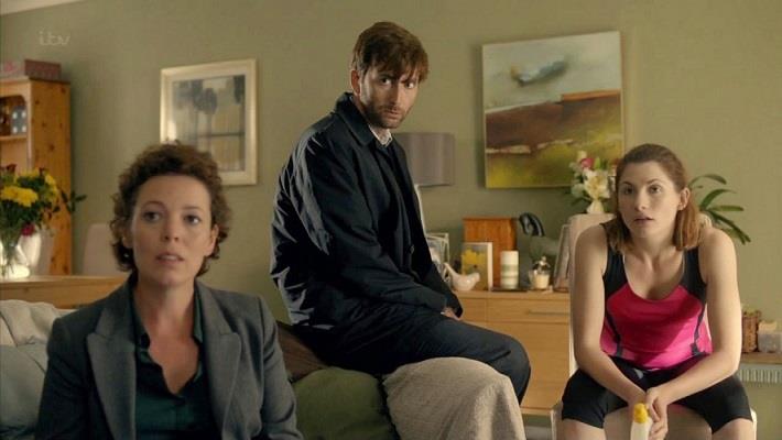 Jodie Whittaker in una scena di Broadchurch