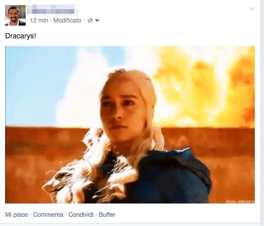 Esempio di GIF su Facebook