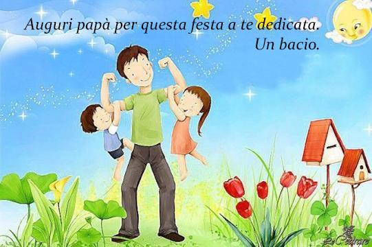 Un padre con i suoi due figli - Immagini da scaricare per la Festa del Papà