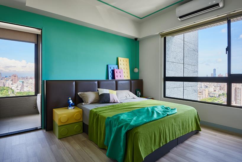 Questa camera da letto è stata ispirata dalle costruzioni LEGO.